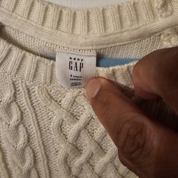 Toddler Girl's Baby Gap Cream Cable Knit Sweater Dress Size 3 Years. - Picture 3 of 3
